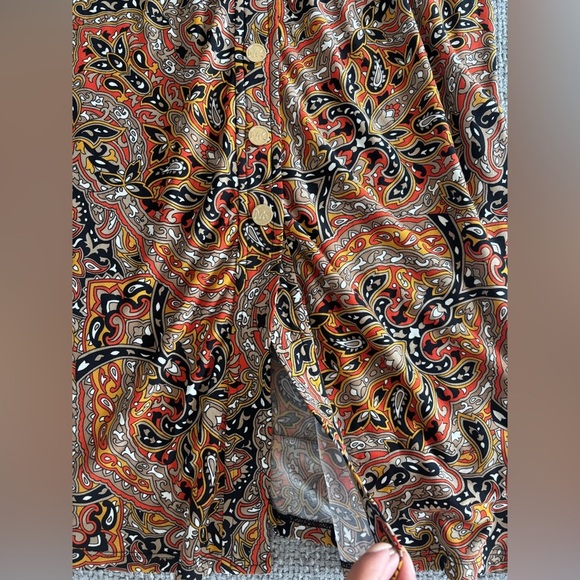MICHAEL KORS Paisley Snap-Front Midi Dress Size Small — NOT OUTLET BNWT - Picture 9 of 16